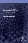 "Language in Africa: An Introductory Survey" von Edgar A. Gregersen. Blauer Hintergrund mit wabenartiger Textur. Routledge-Logo.