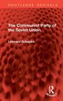 Text: "The Communist Party of the Soviet Union" von Leonard Schapiro. Hintergrund: Rot, texturierte Oberfläche.