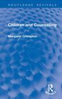 "Children and Counselling", Margaret Crompton. Blaues, abstraktes Muster, Routledge Revivals Logo unten rechts.
