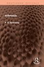 "Indonesia, P. S. Gerbrandy, Routledge Revivals" auf strukturiertem, braunem Hintergrund mit rundem, erhabenem Muster.