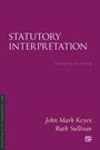 "STATUTORY INTERPRETATION, FOURTH EDITION, John Mark Keyes, Ruth Sullivan. Purpurne Buchabdeckung mit grünem Rand."