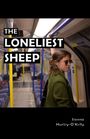 "The Loneliest Sheep" in großer, weißer Schrift auf Schwarz. Junge Frau mit Sonnenbrille in der U-Bahn.