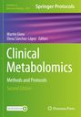 „Clinical Metabolomics“, grüne und violette Farbverlauf-Abdeckung, Aufschrift „Springer Protocols“, Logo von Humana Press.