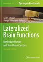 "Lateralized Brain Functions" steht auf grünem Hintergrund. Ein Küken pickt auf einem Tisch.