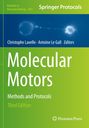 Cover des Buches „Molecular Motors“, Drittauflage, grün-blaues Design mit einer wissenschaftlichen Abbildung.
