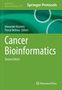 Text: "Cancer Bioinformatics, Second Edition." Oberhalb davon stehen die Namen der Editoren. Grüner Hintergrund mit Mustern.