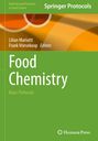 „Methods and Protocols in Food Science“, „Springer Protocols“, „Food Chemistry: Basic Protocols“. Grün und orange Töne.