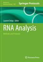 "RNA Analysis: Methods and Protocols", Laurent Delpy als Herausgeber. Grüntöne mit geometrischem Design. Springer Protokolle.