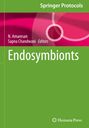 "Endosymbionts" ist groß auf einem grünen Hintergrund geschrieben, darüber "Springer Protocols". Ein pinkes grafisches Element.