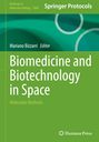 Springer Protocols, Biomedicine and Biotechnology in Space. Grüner Hintergrund mit abstrakten Kreisen.