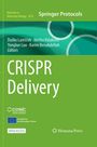 Text: CRISPR Delivery. Methoden in der Molekularbiologie. Grün mit Kreisen. Logos von COST und EU. Open Access-Symbol.