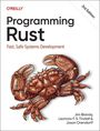 "Programming Rust: Fast, Safe Systems Development", 3rd Edition, von Jim Blandy, Leonora F. S. Tindall & Jason Orendorff. Illustration einer Krabbe.