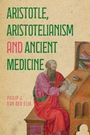 Buchtitel: "ARISTOTLE, ARISTOTELIANISM AND ANCIENT MEDICINE" von Philip J. Van der Eijk. Illustration: Philosoph an einem Pult.