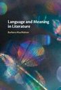 Text: "Language and Meaning in Literature" von Barbara MacMahon. Illustration mit bunten, schillernden Lichtern.