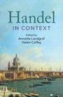 „Handel in Context“, herausgegeben von Annette Landgraf, Helen Coffey. Malerische Stadtansicht mit Wasser und Booten.
