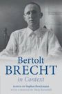 Text: "Bertolt BRECHT in Context, edited by Stephen Brockmann, with a preface by Mark Ravenhill." Bild: Schwarz-Weiß-Foto von Bertolt Brecht.