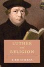 „Luther and Religion“, Kirsi Stjerna. Illustration eines Mannes in religiöser Kleidung mit Buch.