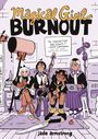 Titel: "Magical Girl Burnout". Zitat: "A NONSTOP DELIGHT." Vier junge Menschen in magischen Kostümen sitzen erschöpft zusammen.