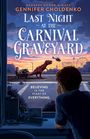 Titel: "Last Night at the Carnival Graveyard." Junge betrachtet Dschungel-Szene mit Dinosaurier und Bär.