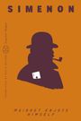 "SIMENON, Maigret Enjoys Himself, Translated by David Watson, Inspector Maigret." Illustration: Silhouette mit Pfeife und Spielkarte.