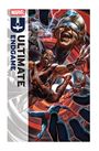 "ULTIMATE ENDGAME" und "MARVEL" sind zu lesen. Eine actionreiche Illustration mit mehreren dynamischen Superhelden.