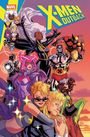 Text "X-Men Outback". Helden in bunten Kostümen, starke Posen, dramatischer Himmel im Hintergrund. Eine Comic-Illustration.
