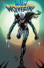 Text: "All-New Wolverine". Eine Superhelden-Illustration zeigt eine Frau in schwarzem Kostüm mit Krallen in kämpferischer Pose.