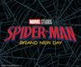 "MARVEL STUDIOS SPIDER-MAN BRAND NEW DAY" steht über einem Spinnennetz-Hintergrund.