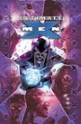 „ULTIMATE X-MEN“ steht prominent im oberen Bereich. Darunter kämpfen Helden mit Energien und Schreien in einer dynamischen Illustration.