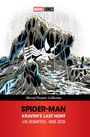 „Marvel Comics“, „Marvel Premier Collection“, „Spider-Man: Kraven's Last Hunt“. Illustration von Spider-Man im schwarzen Anzug.