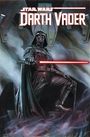 "Star Wars: Darth Vader" steht oben. Illustration von Darth Vader mit rotem Lichtschwert in nebliger Umgebung.