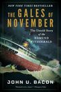 „The Gales of November: The Untold Story of the Edmund Fitzgerald“ von John U. Bacon. Ein Schiff kämpft gegen hohe Wellen.