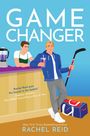 „GAME CHANGER“ von Rachel Reid: Zwei Männer, einer mit Eishockeyschläger, an einer Bar, lächeln miteinander.