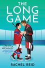 "The Long Game" oben. Zwei Männer in Hockeykleidung stehen sich auf Eisfläche gegenüber.