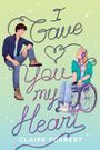 Text: "I Gave You my Heart. Claire Forrest." Illustration: Ein Mann lehnt lässig, eine Frau im Rollstuhl trägt Kopfhörer.