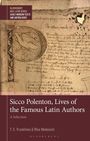 "BLOOMSBURY NEO-LATIN SERIES" in der oberen Ecke, "Sicco Polenton, Lives of the Famous Latin Authors" unten. Manuskriptseite im Hintergrund.