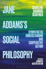 Große blaue Texte: "JANE ADDAMS'S SOCIAL PHILOSOPHY". Hintergrund: Farbverlauf aus Grün und Blau.