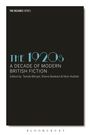 „THE 1920s, A DECADE OF MODERN BRITISH FICTION“. Schwarz mit hellblauer und weißer Schrift. Minimalistisches Design.