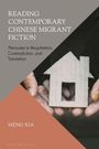 Text oben: "READING CONTEMPORARY CHINESE MIGRANT FICTION". Unten Hände halten ein kleines Hausmodell.