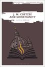"J. M. Coetzee and Christianity", Alicia Broggi. Illustration: Buch mit Kirchturm und Flammen davor, modern gestaltet.