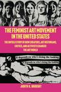 Buchtitel und Text in Gelb auf Pink: "The Feminist Art Movement in the United States". Illustration von Frauenfiguren und einem liegenden Akt.