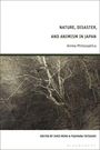 Text: "Nature, Disaster, and Animism in Japan" von Anima Philosophica. Untere Hälfte zeigt ein schwarz-weißes Foto von Bäumen.