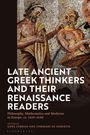 „Late Ancient Greek Thinkers and Their Renaissance Readers“, Mosaik von zwei Philosophen in antiker Kleidung links im Bild.