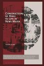 „Constructions of Risks to Life in News Media“, Rakan Alibri. Hintergrund zeigt Gesichter und Medienausschnitte, zwei Farbhälften.