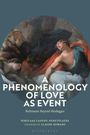 "A PHENOMENOLOGY OF LOVE AS EVENT" und andere Texte über einem klassischen Gemälde mit mehreren Personen.