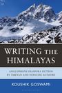 "Writing the Himalayas". Buchcover mit Schneebergen, Text: "Anglophone diaspora fiction by Tibetan and Nepalese authors".