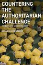 Text: "Countering the Authoritarian Challenge: The Battle to Save Democracy, Natasha Lindstaedt." Viele Menschen mit gelben Regenschirmen.