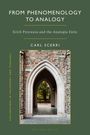 „From Phenomenology to Analogy“ – Carl Scerri. Bild: gotischer Torbogen mit Blick auf Baum. Elegantes Cover-Design.