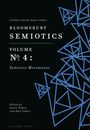 Text: "Bloomsbury Semiotics Volume No. 4: Semiotic Movements". Blaue geometrische Linien bilden ein Muster rechts.