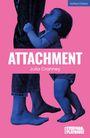 "ATTACHMENT" und "Julia Cranney". Oben rechts "methuen | drama". Ein Kind umarmt ein Bein, mit rosa Hintergrund.